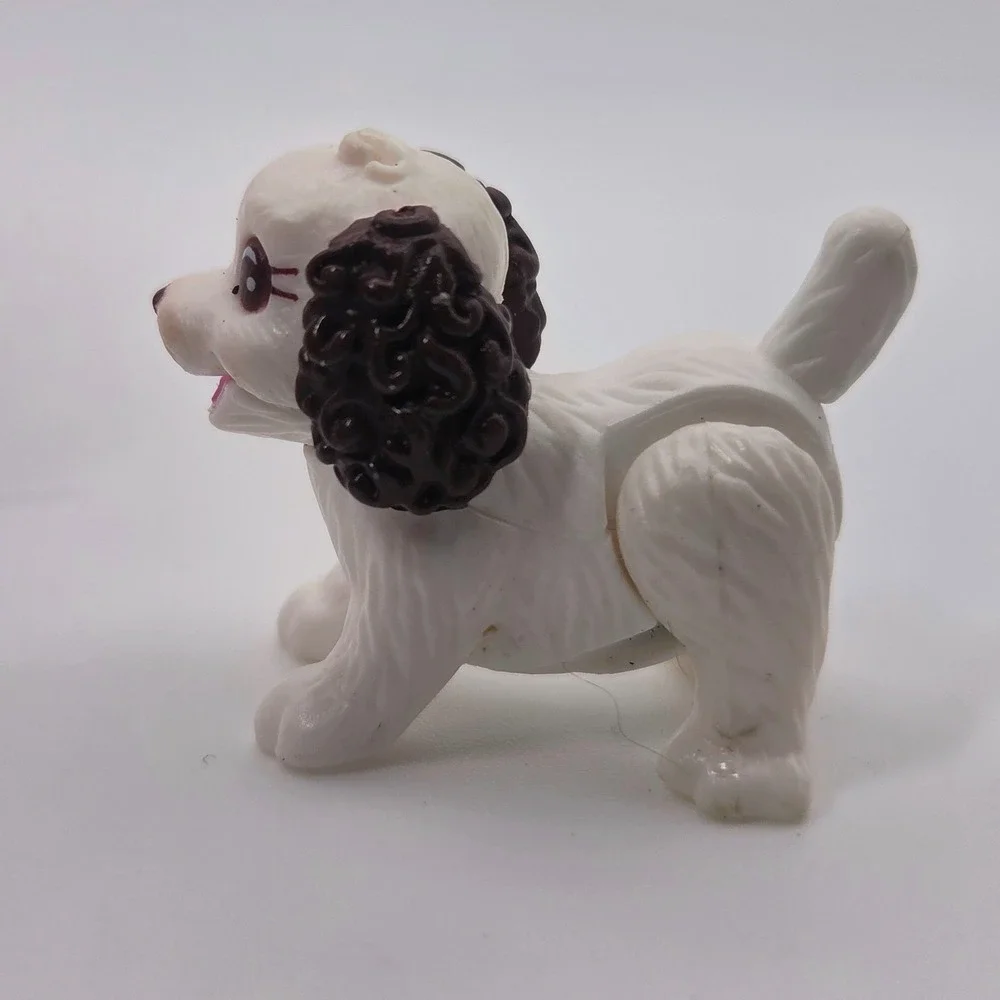 Vintage Dolly Pocket Magnetic White Spaniel Dog Figure Poseable Mini Pet